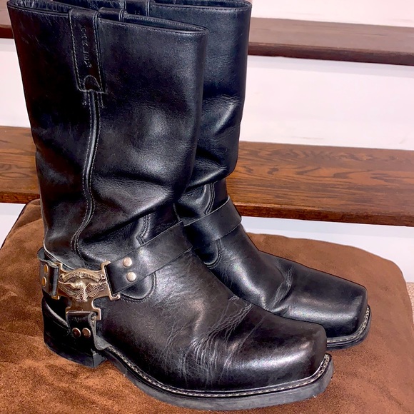 Harley-Davidson Other - Mint Harley Davidson Black Leather Boots Sz 12